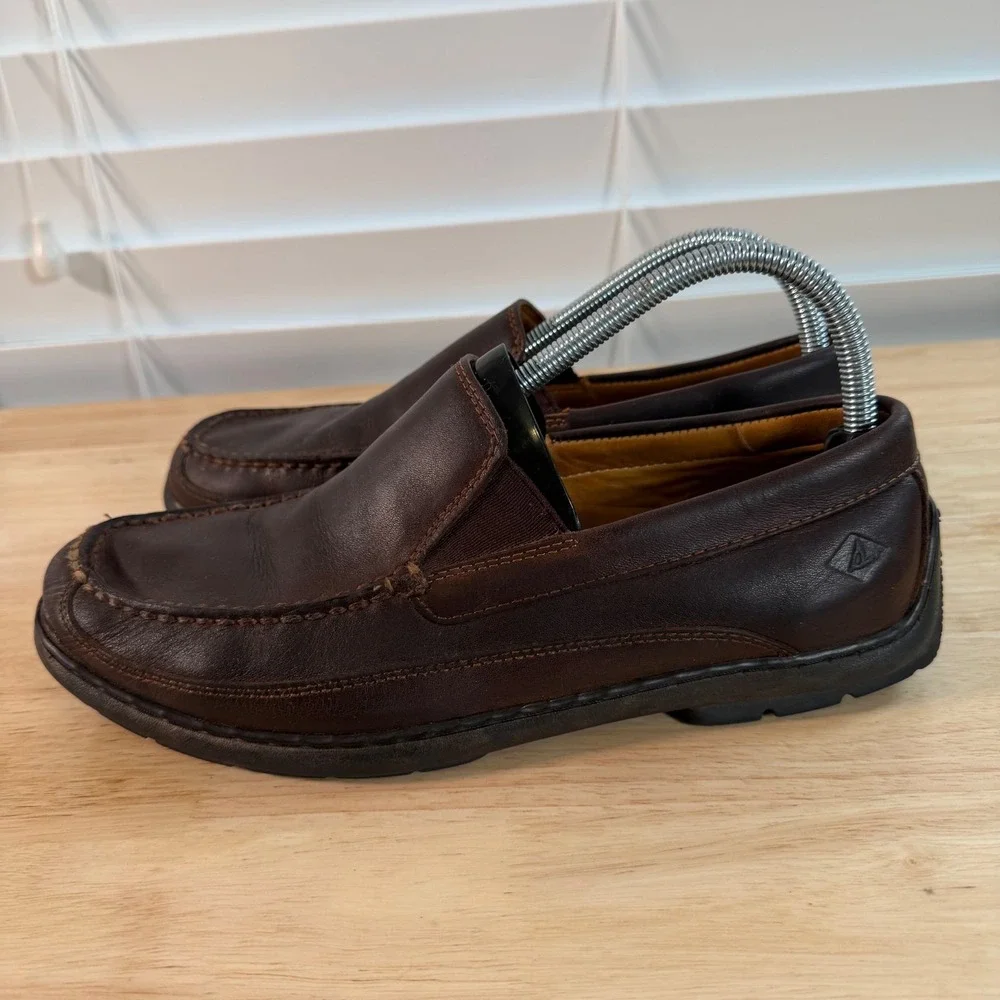 Sperry Gold Cup Loafers Men's Dark Brown Leather Slip-On Round Toe Casual - 9M